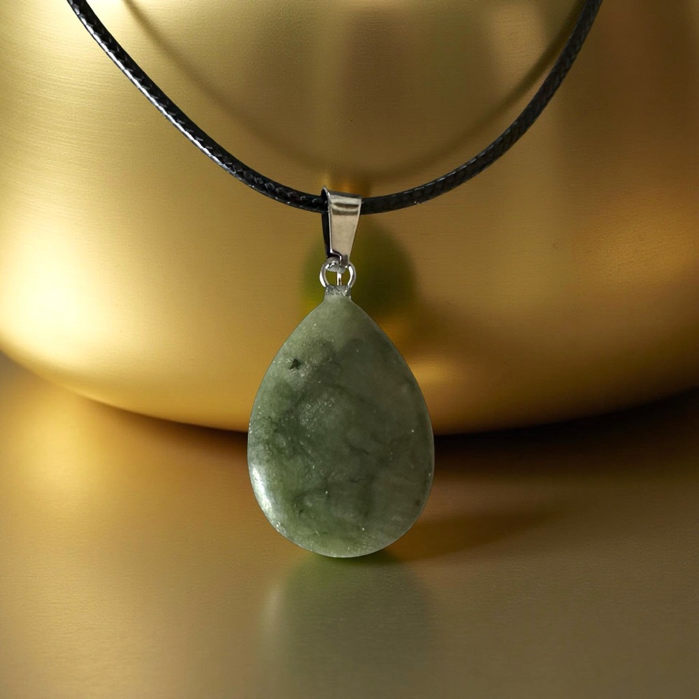 ⭐️ 5 for $25 Natural Stone Water Droplet Pendant Necklace on Black Cord